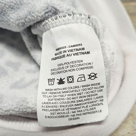 Nike Leopard Print Fleece Crewneck White Womens Small Sportswear Athliesure - Picture 11 of 11